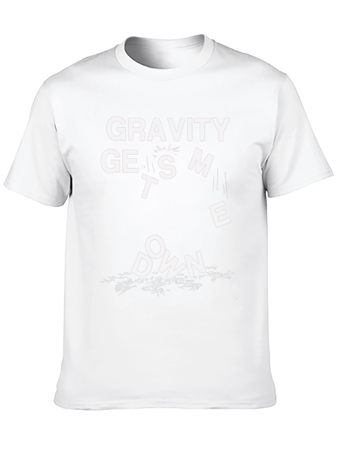 Gravity Gets Me Down Black T-Shirt Funny Graphic Tee