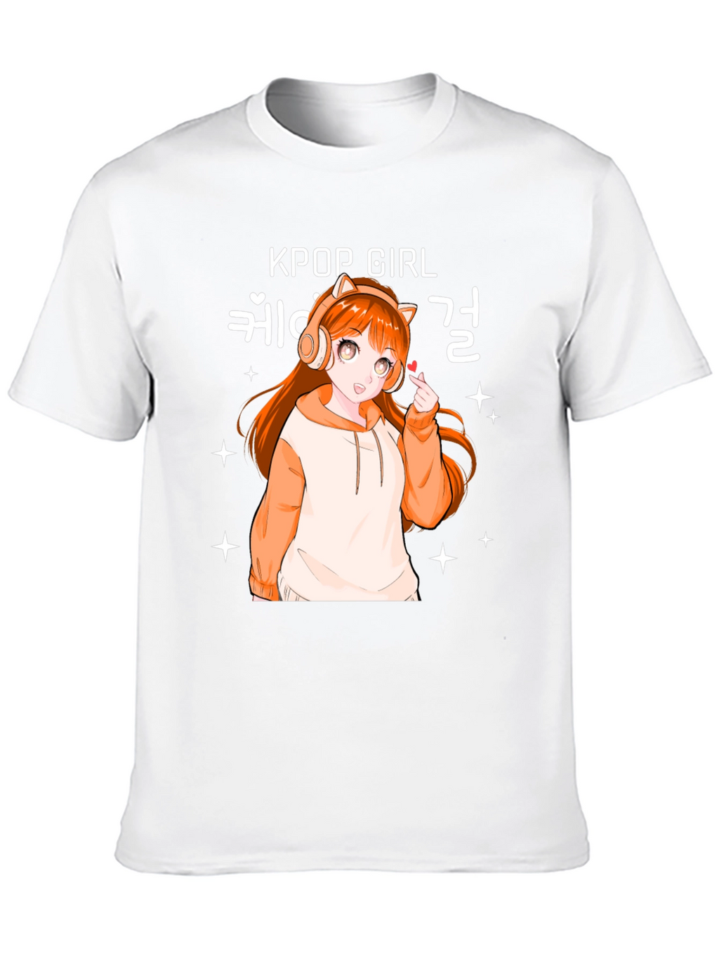 Kpop Girl Anime Graphic Black T-Shirt