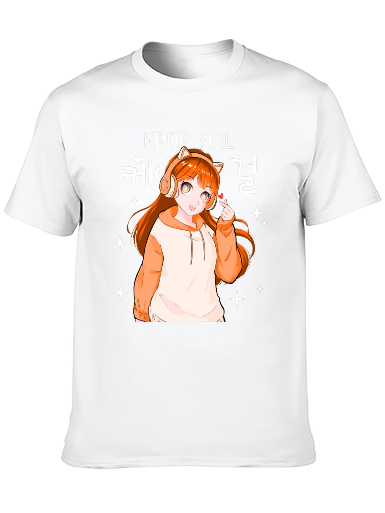 Kpop Girl Anime Graphic Black T-Shirt
