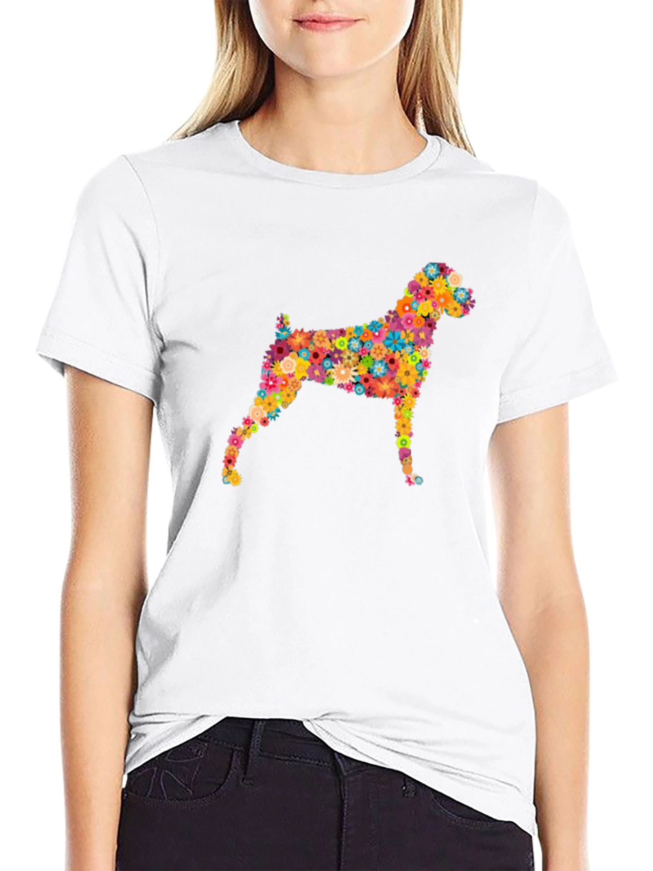 Floral Dog T-Shirt – Colorful Dog Lover Graphic Tee
