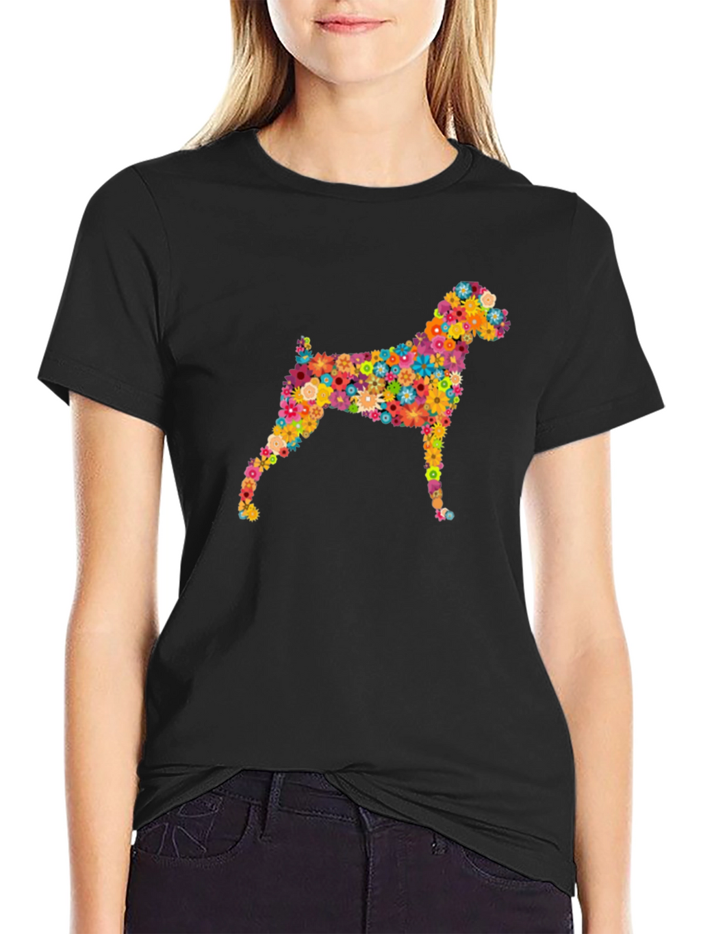 Floral Dog T-Shirt – Colorful Dog Lover Graphic Tee