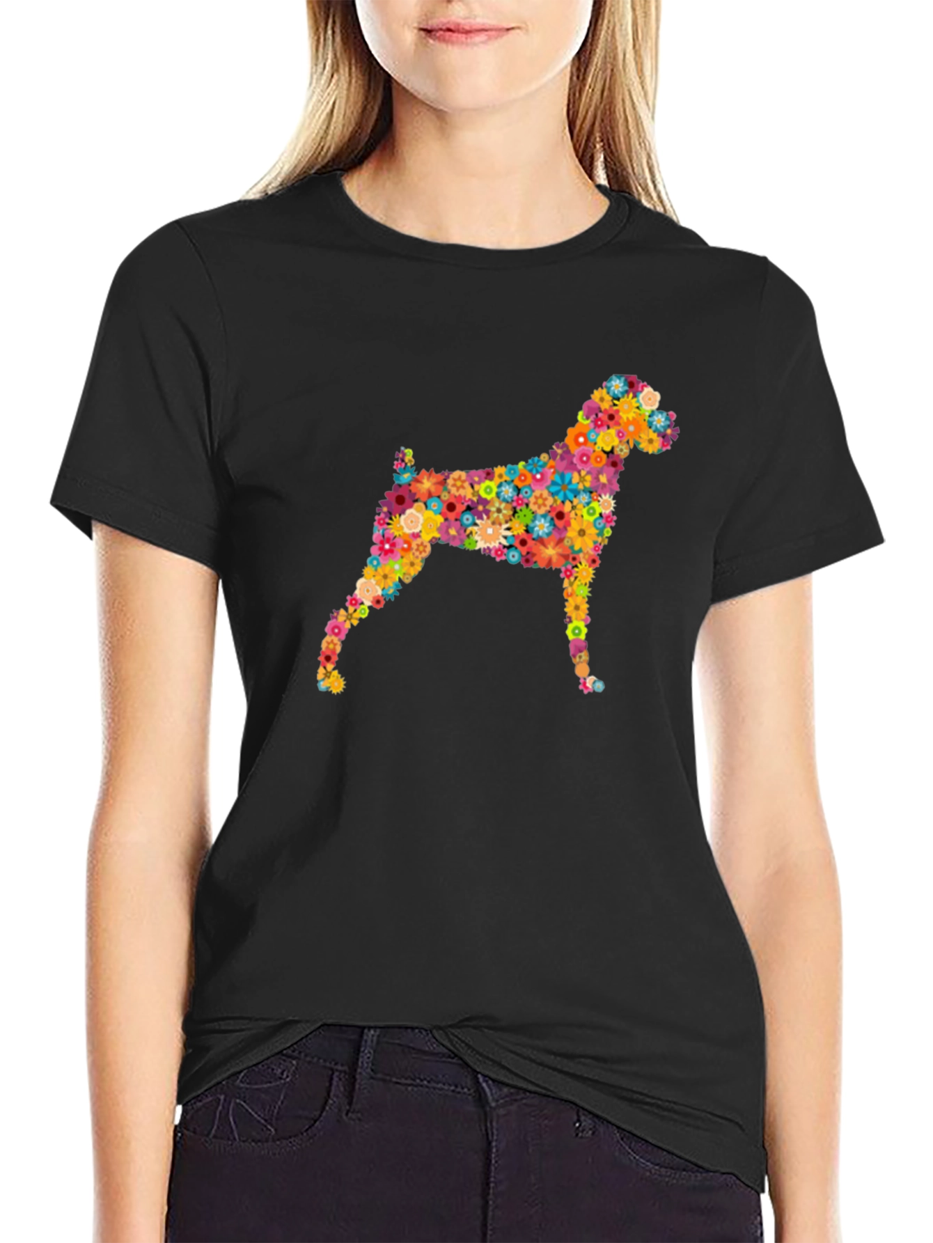 Floral Dog T-Shirt – Colorful Dog Lover Graphic Tee