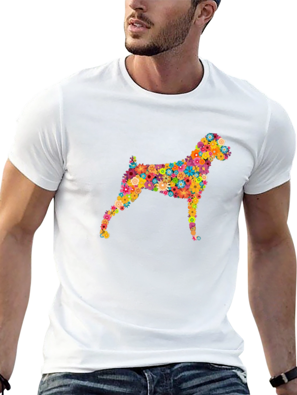 Floral Dog T-Shirt – Colorful Dog Lover Graphic Tee