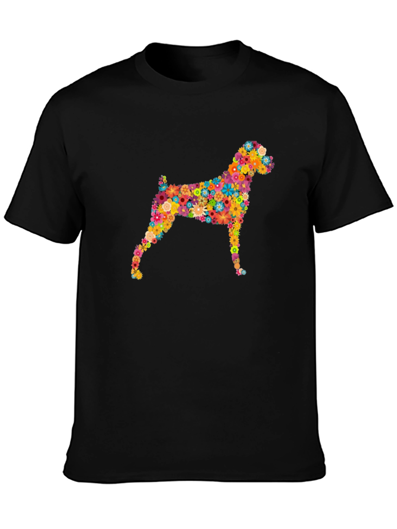 Floral Dog T-Shirt – Colorful Dog Lover Graphic Tee
