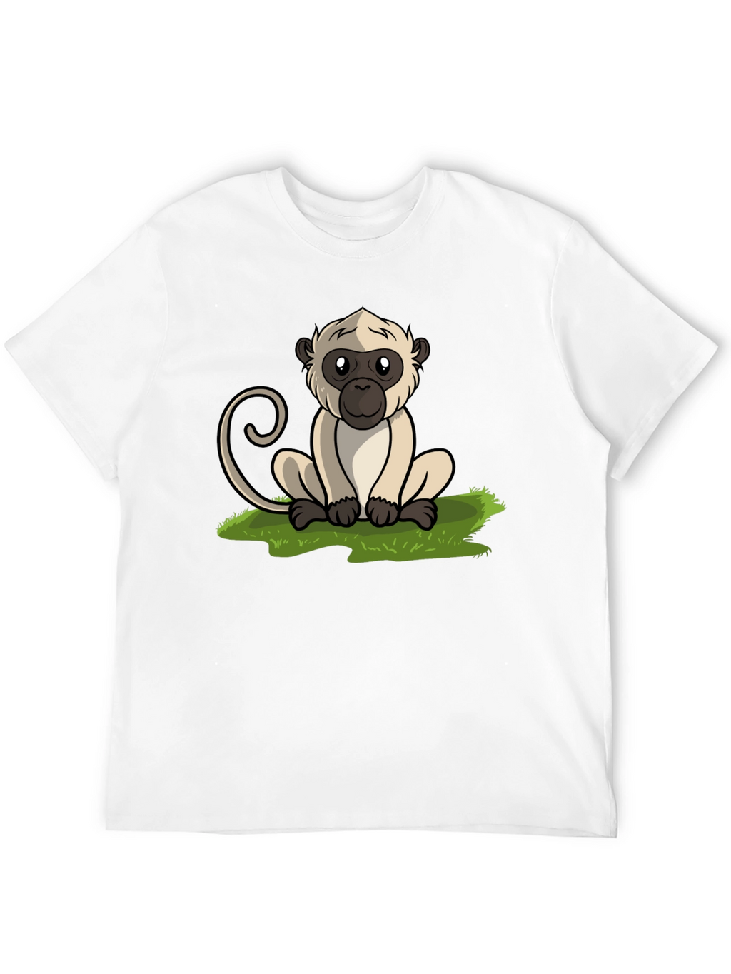 Cute Monkey Graphic Tee - Black Cotton T-Shirt