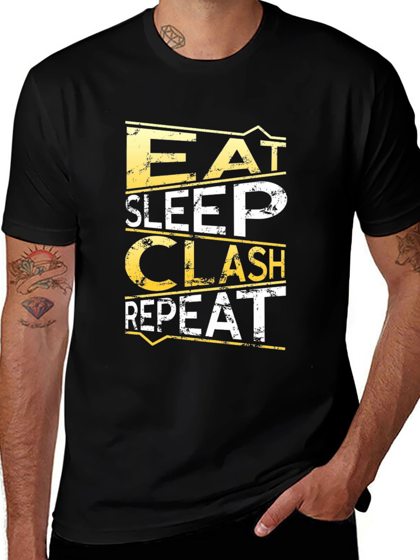 Eat Sleep Clash Repeat Graphic T-Shirt