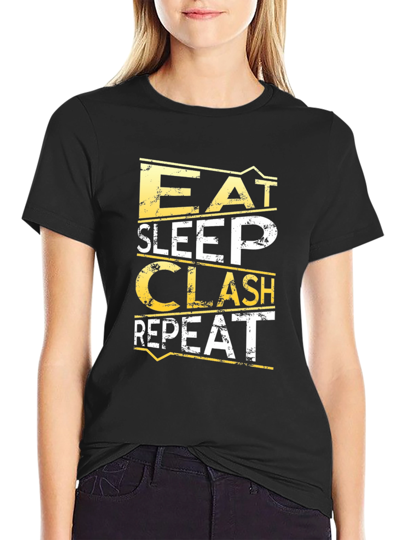 Eat Sleep Clash Repeat Graphic T-Shirt