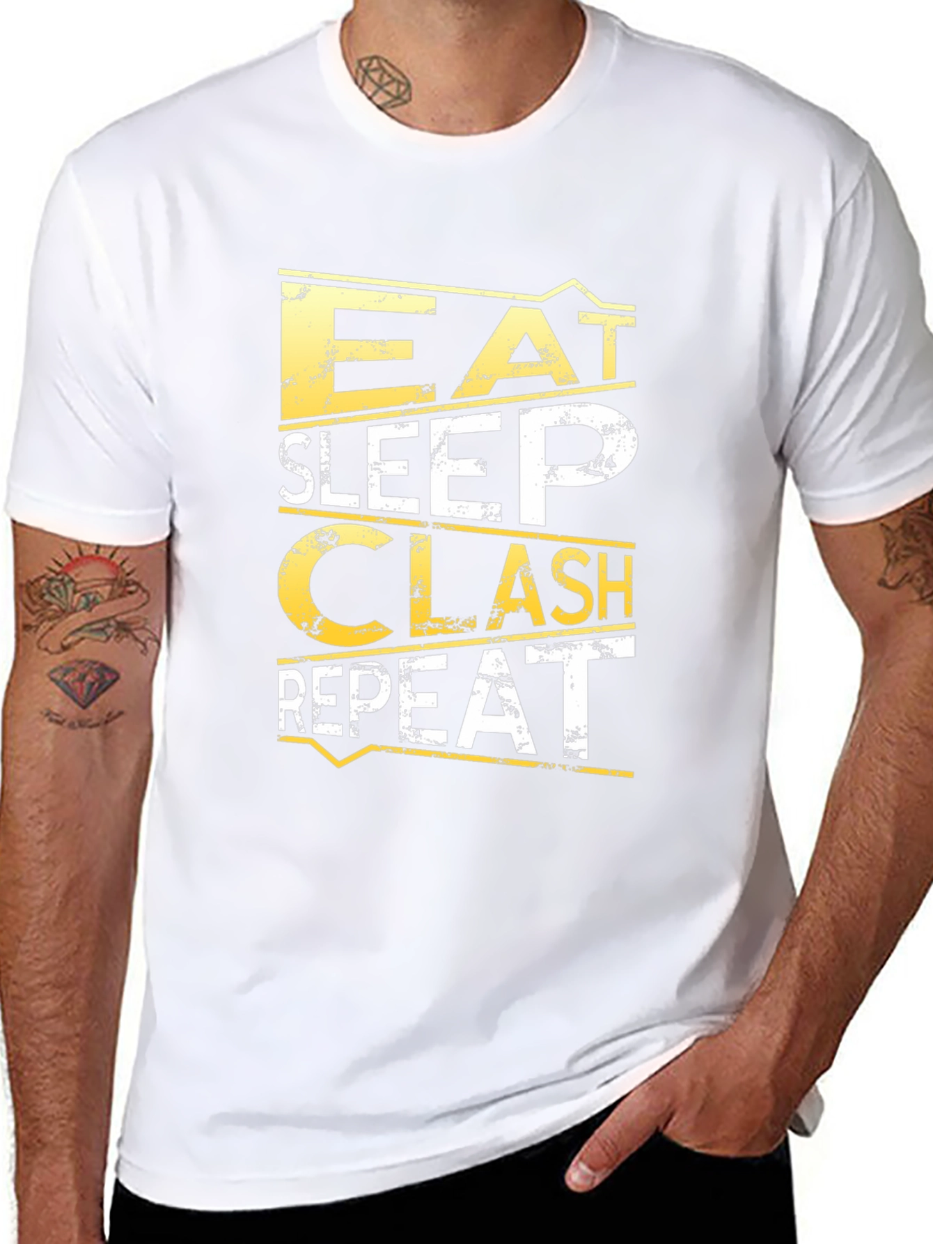 Eat Sleep Clash Repeat Graphic T-Shirt