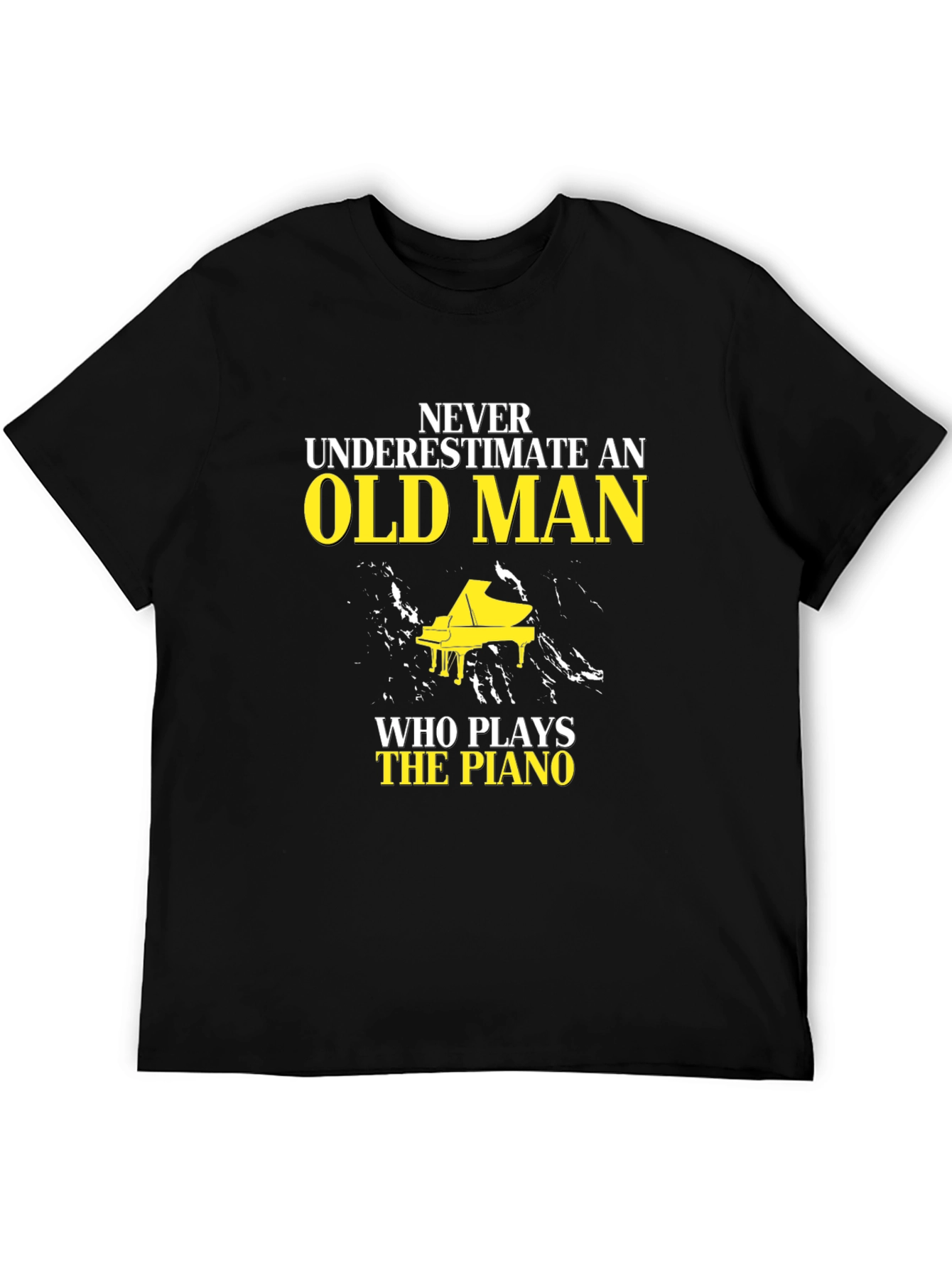 Never Underestimate Old Man Piano T-Shirt