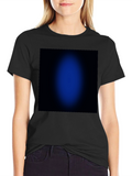 Black T-Shirt with Abstract Blue Design