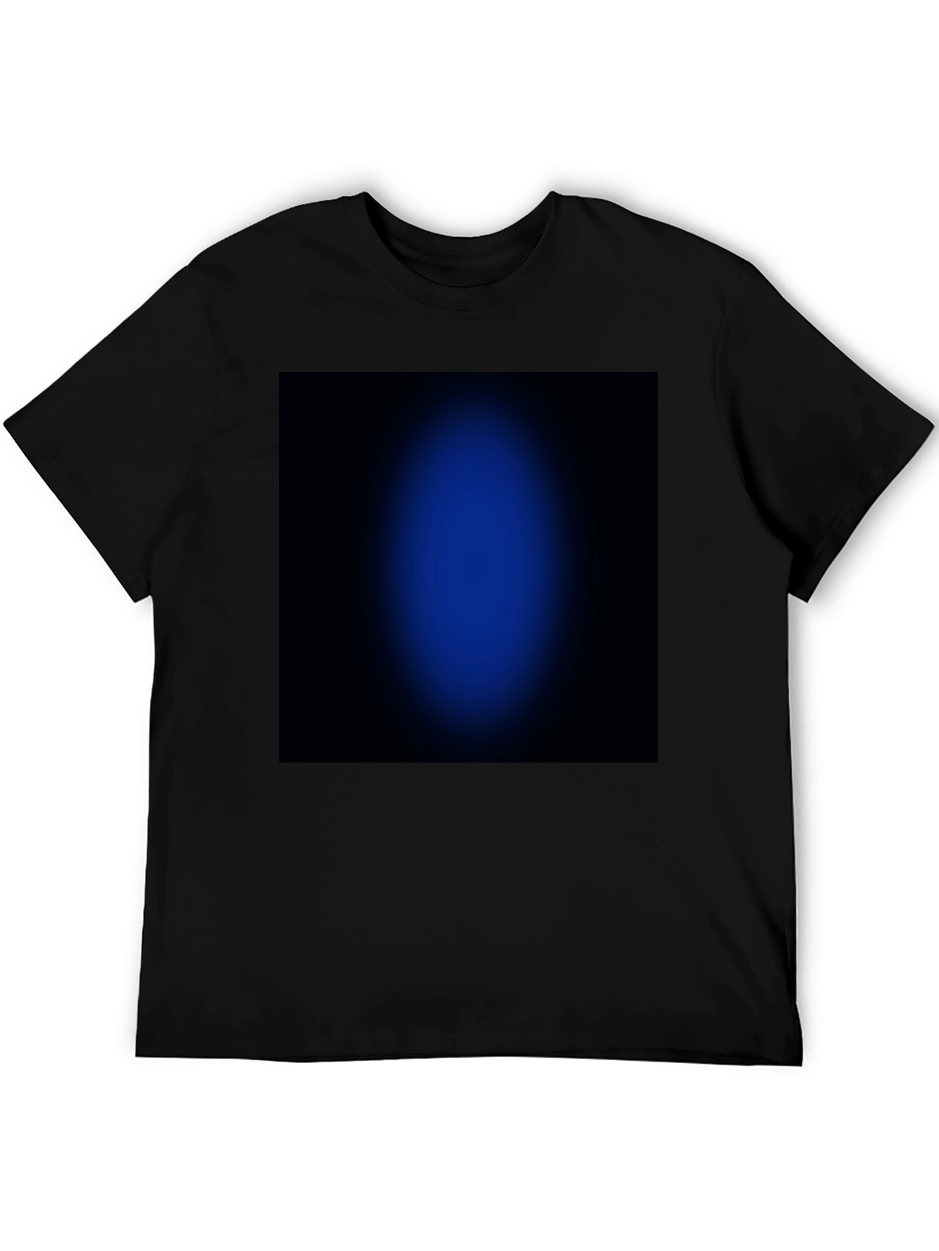 Black T-Shirt with Abstract Blue Design