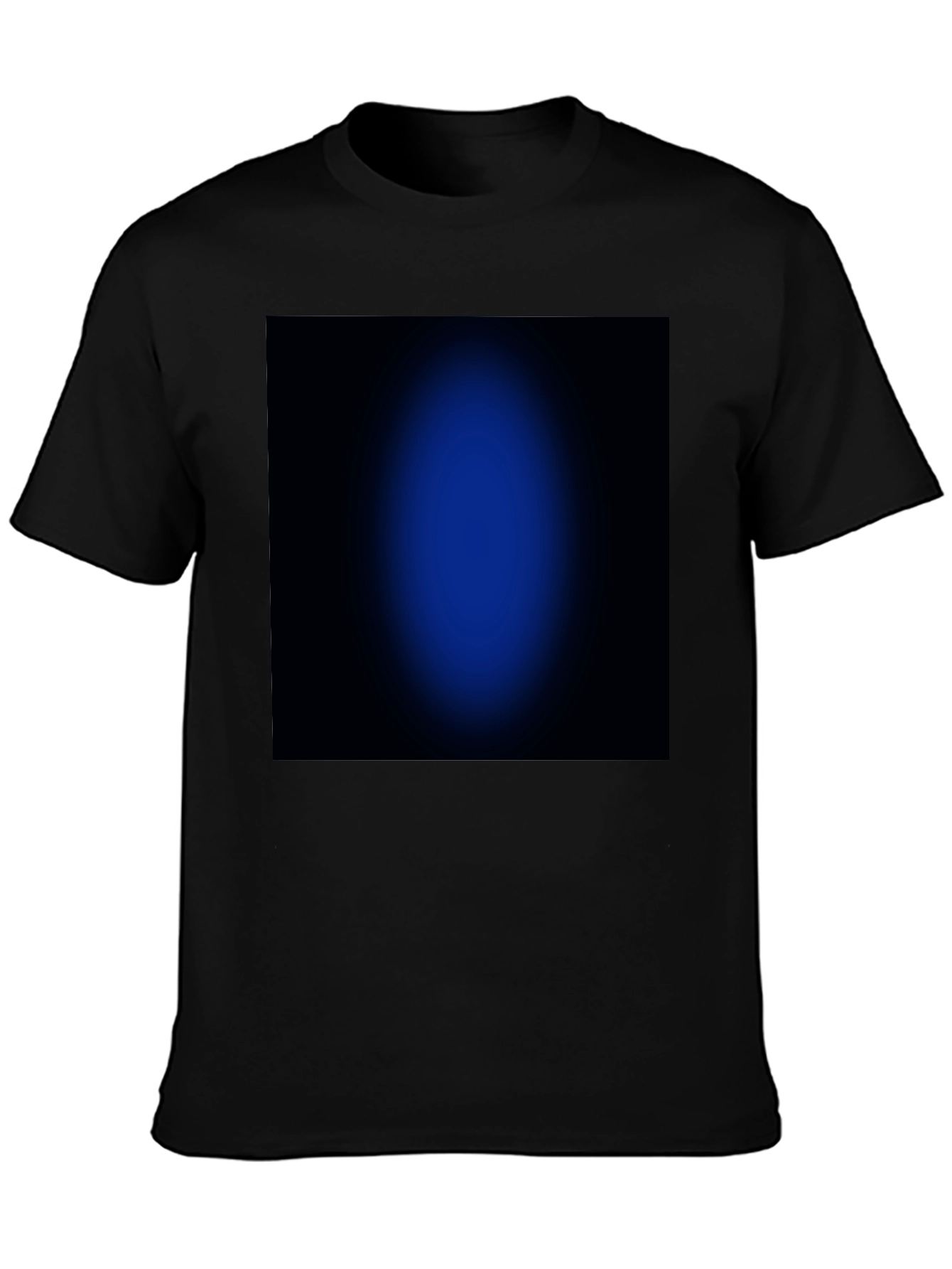 Black T-Shirt with Abstract Blue Design
