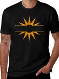 Stylish Black Tee with Sun Graphic