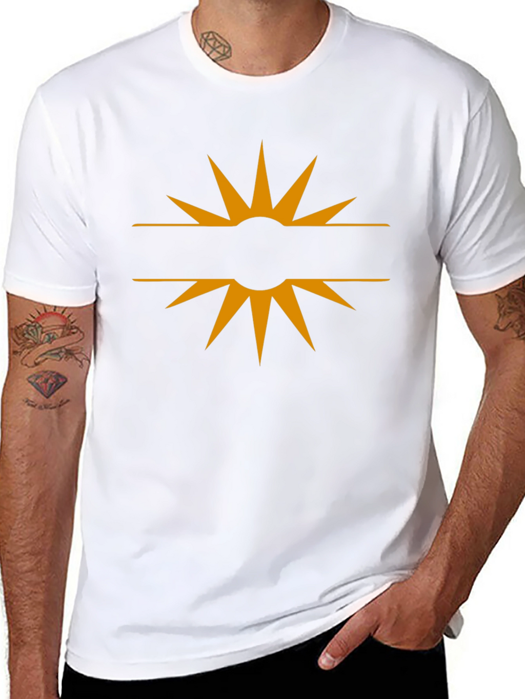 Stylish Black Tee with Sun Graphic