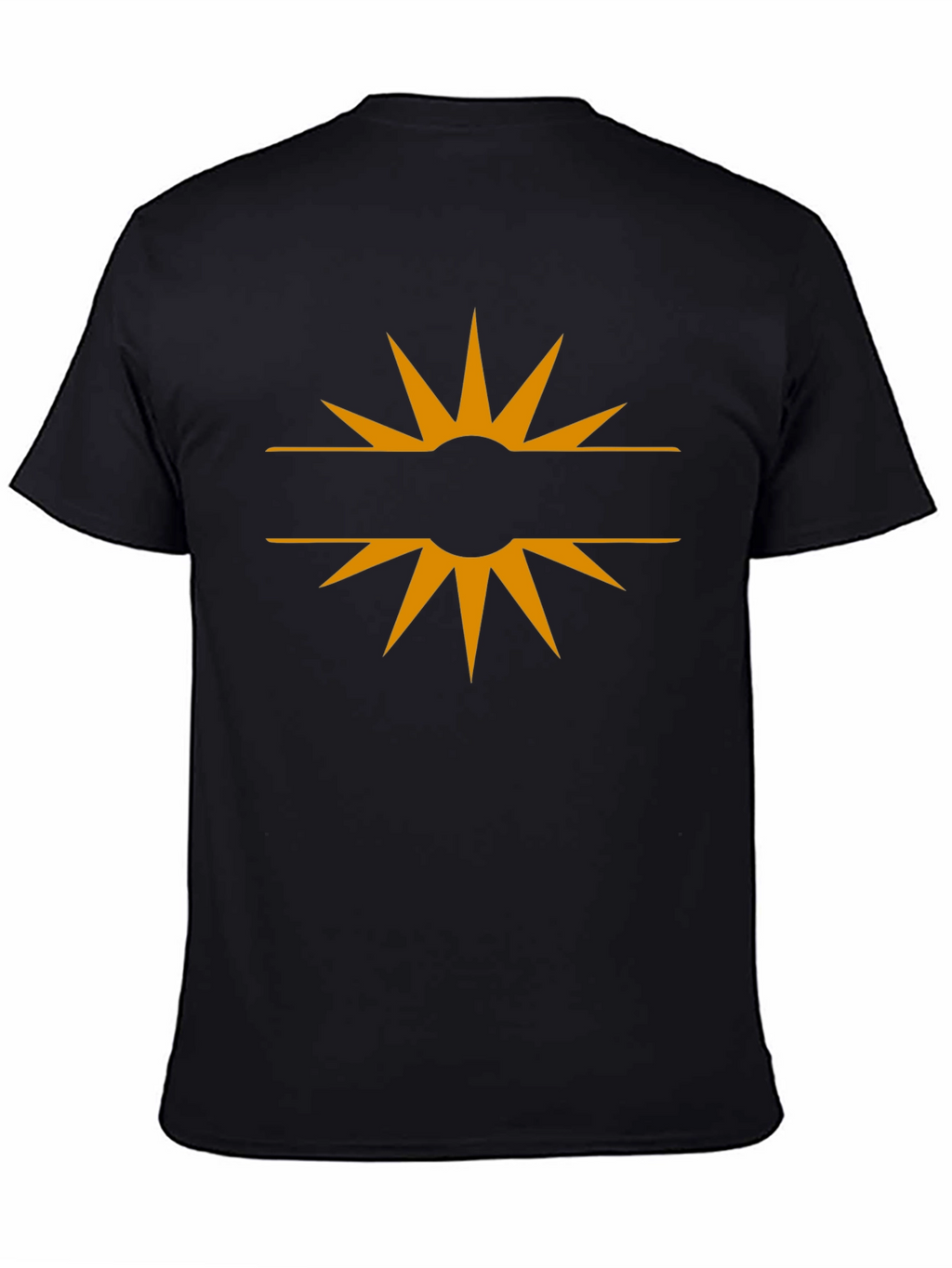 Stylish Black Tee with Sun Graphic