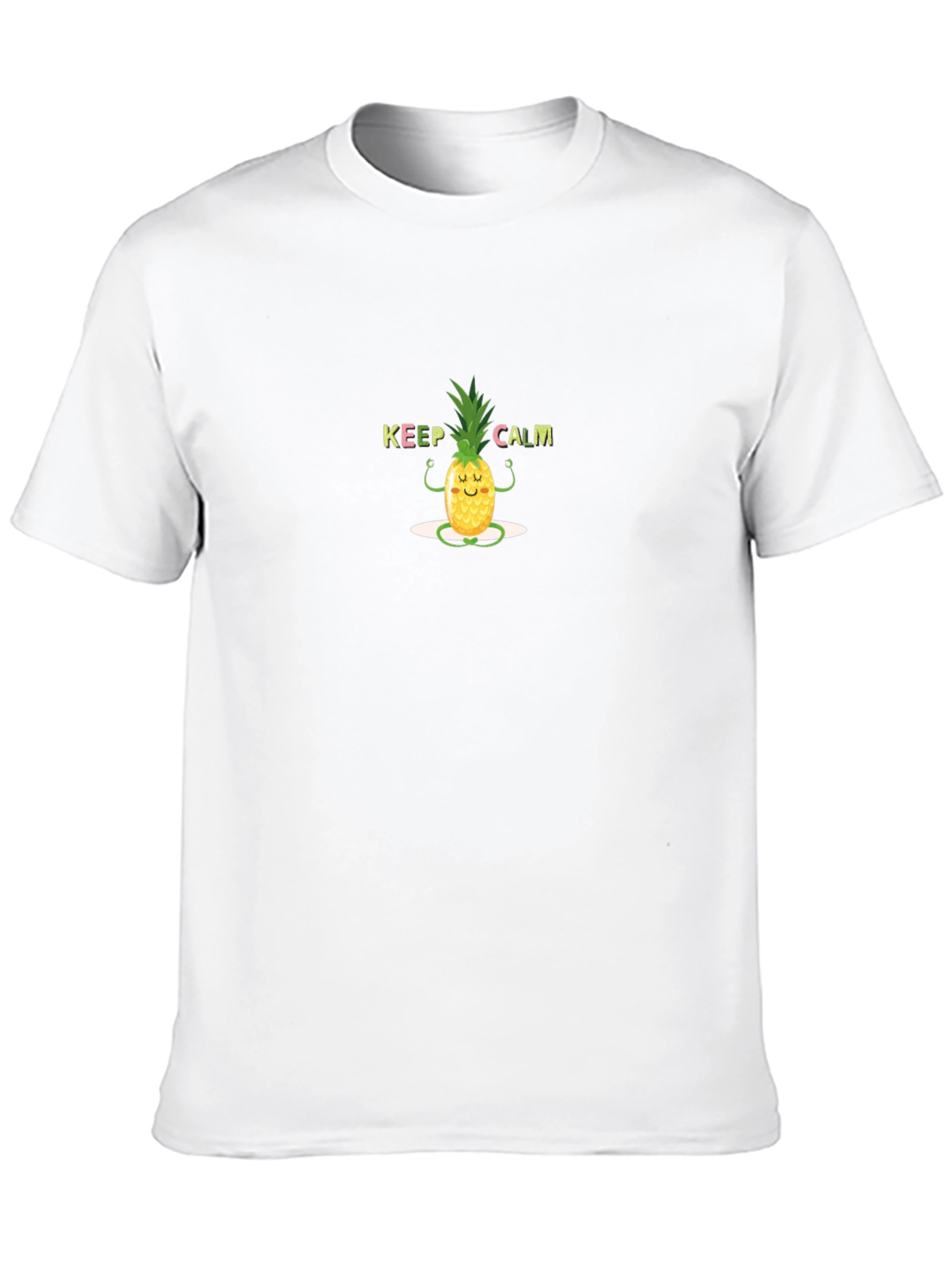 Keep Calm Pineapple Mens Black T-Shirt