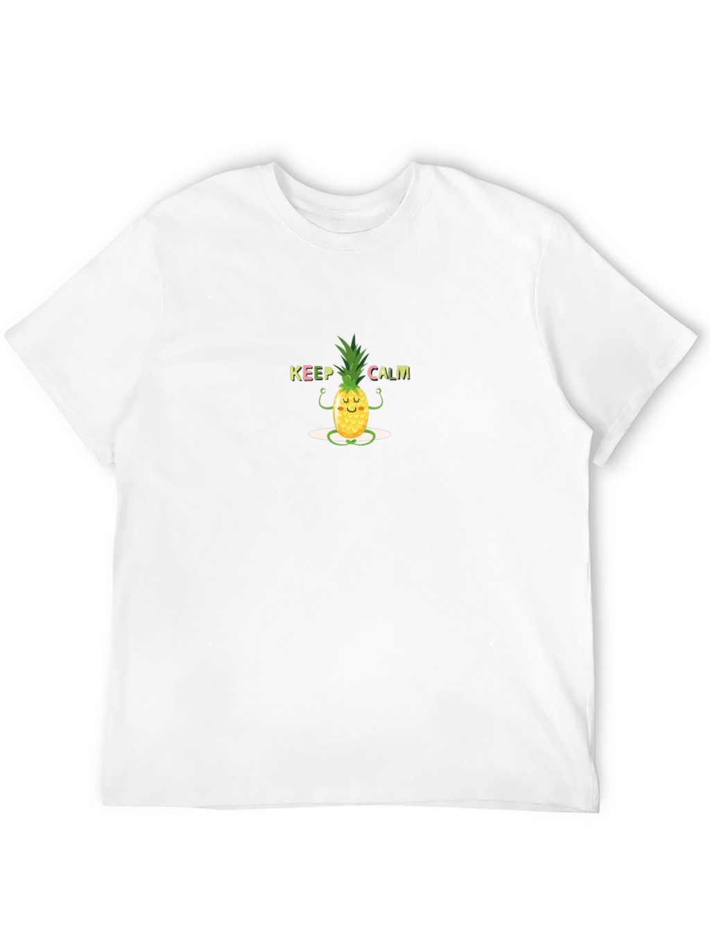 Keep Calm Pineapple Mens Black T-Shirt