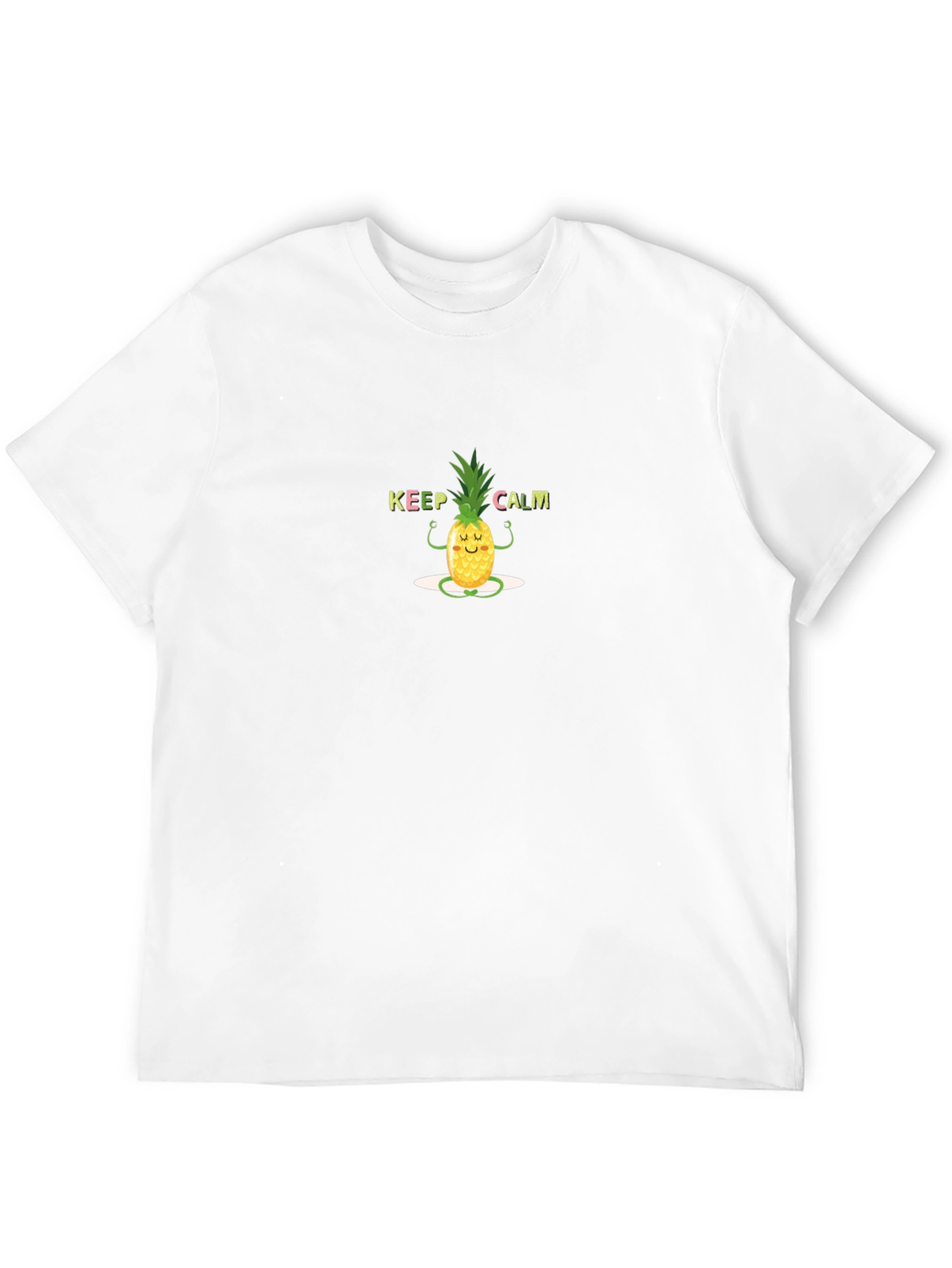 Keep Calm Pineapple Mens Black T-Shirt