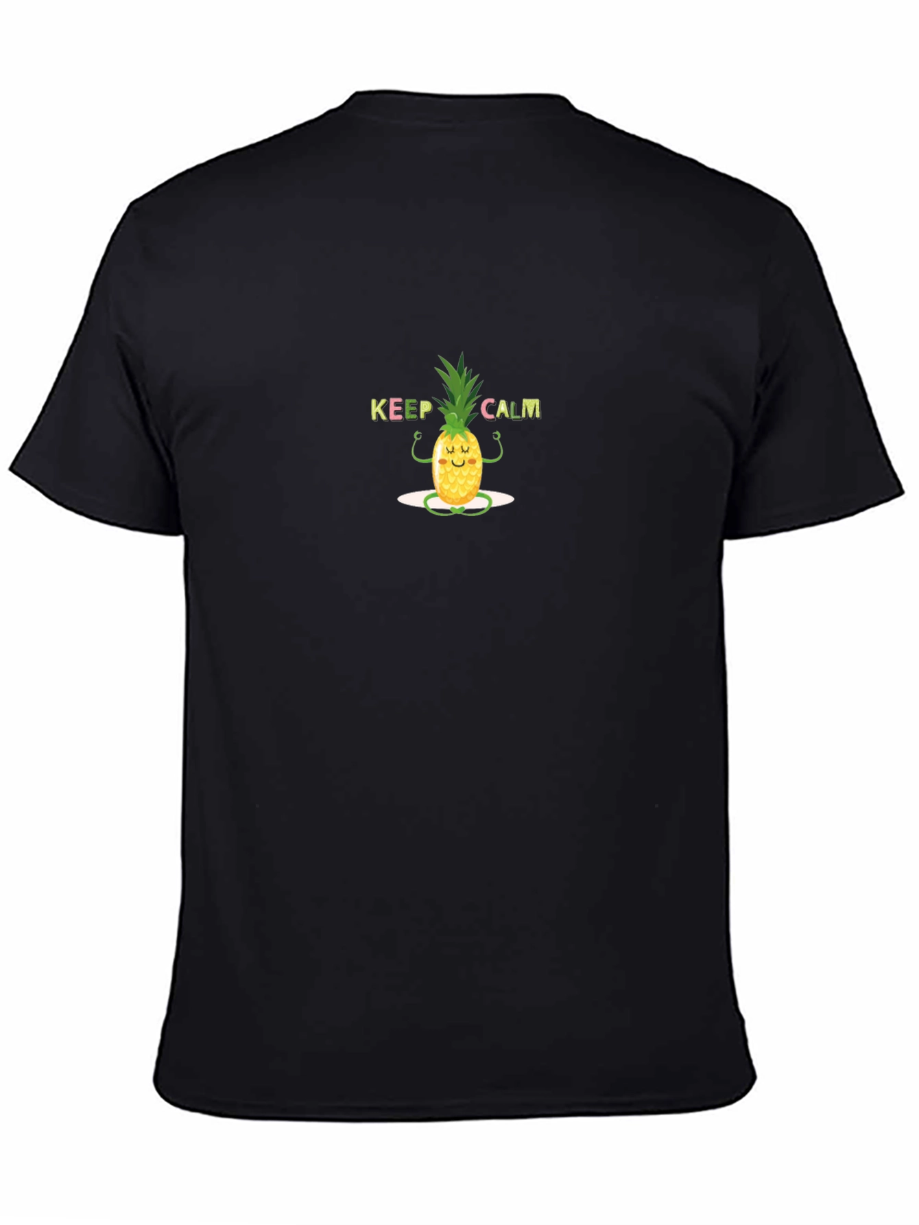 Keep Calm Pineapple Mens Black T-Shirt