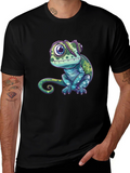 Chameleon Graphic Tee - Cute Reptile Design