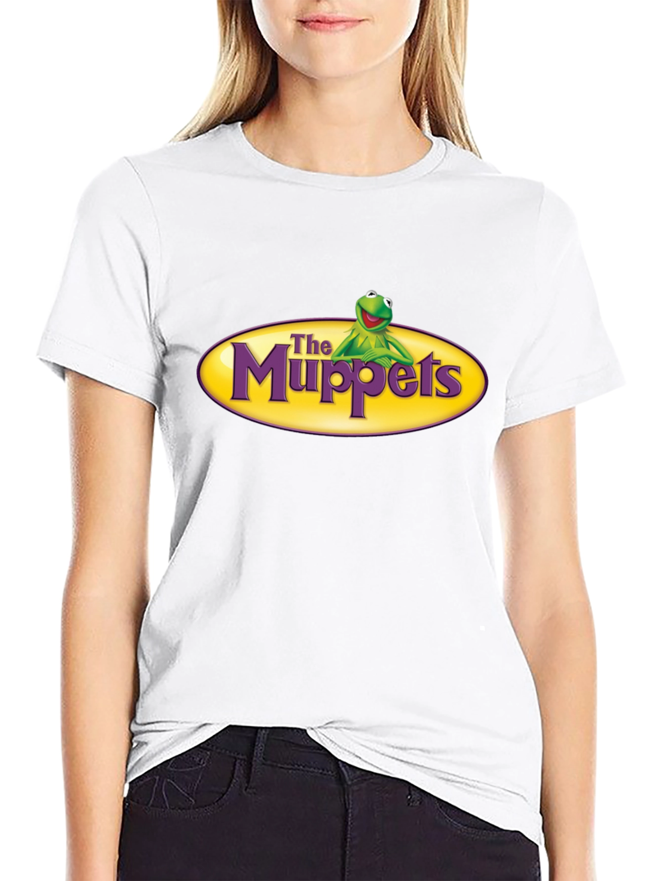 The Muppets Kermit Logo Black T-Shirt
