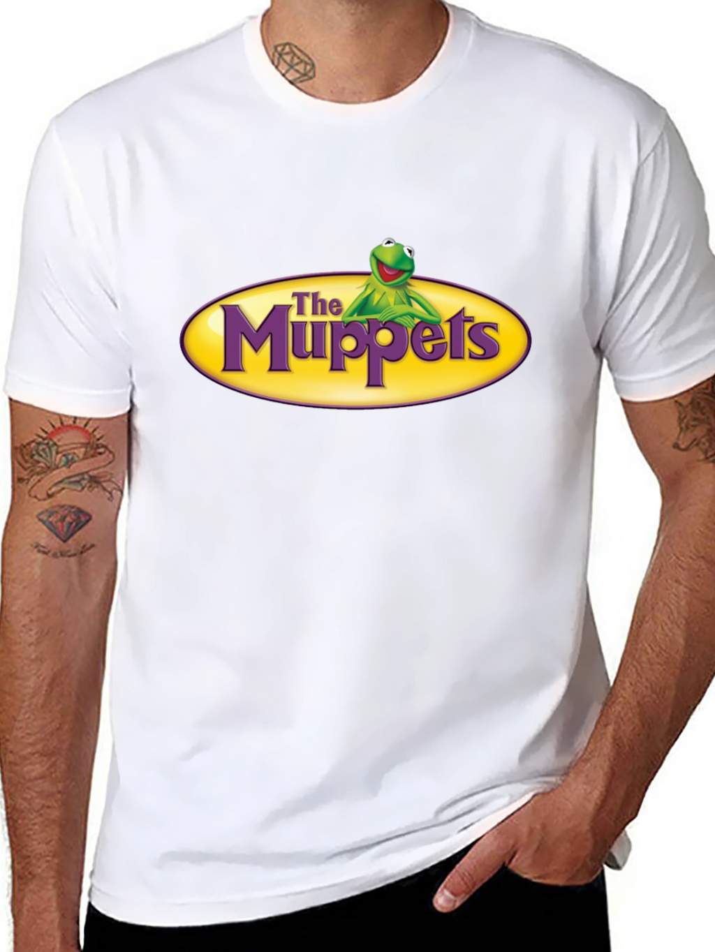 The Muppets Kermit Logo Black T-Shirt