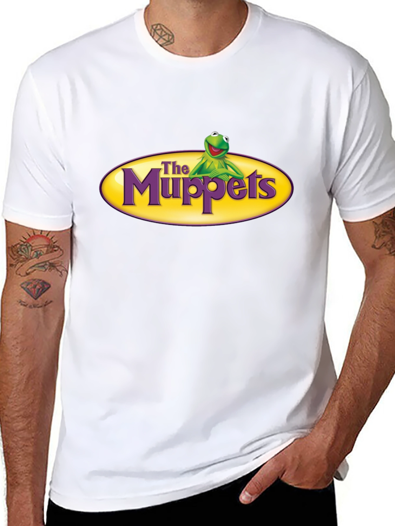 The Muppets Kermit Logo Black T-Shirt