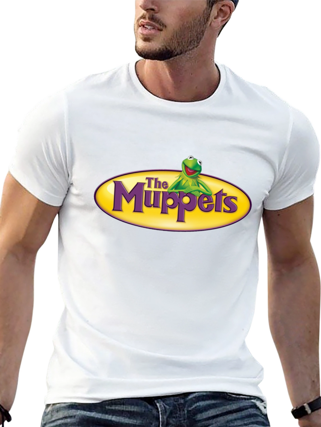 The Muppets Kermit Logo Black T-Shirt