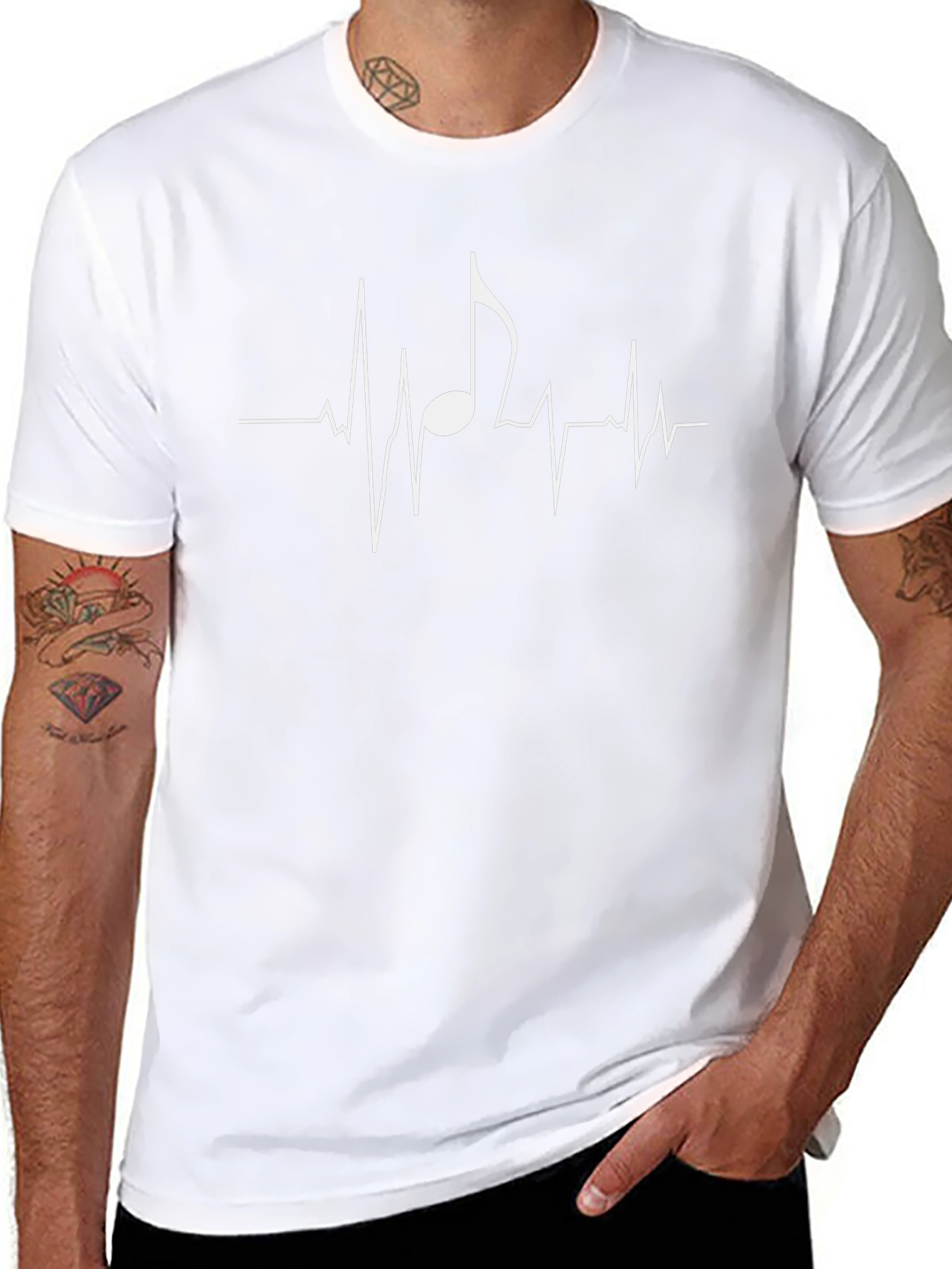 Music Heartbeat T-Shirt - Black