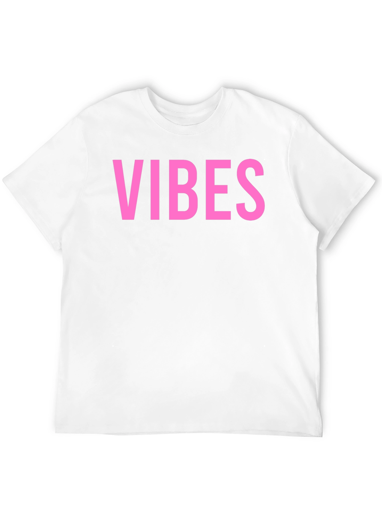 Vibes Pink Graphic Print Black T-Shirt