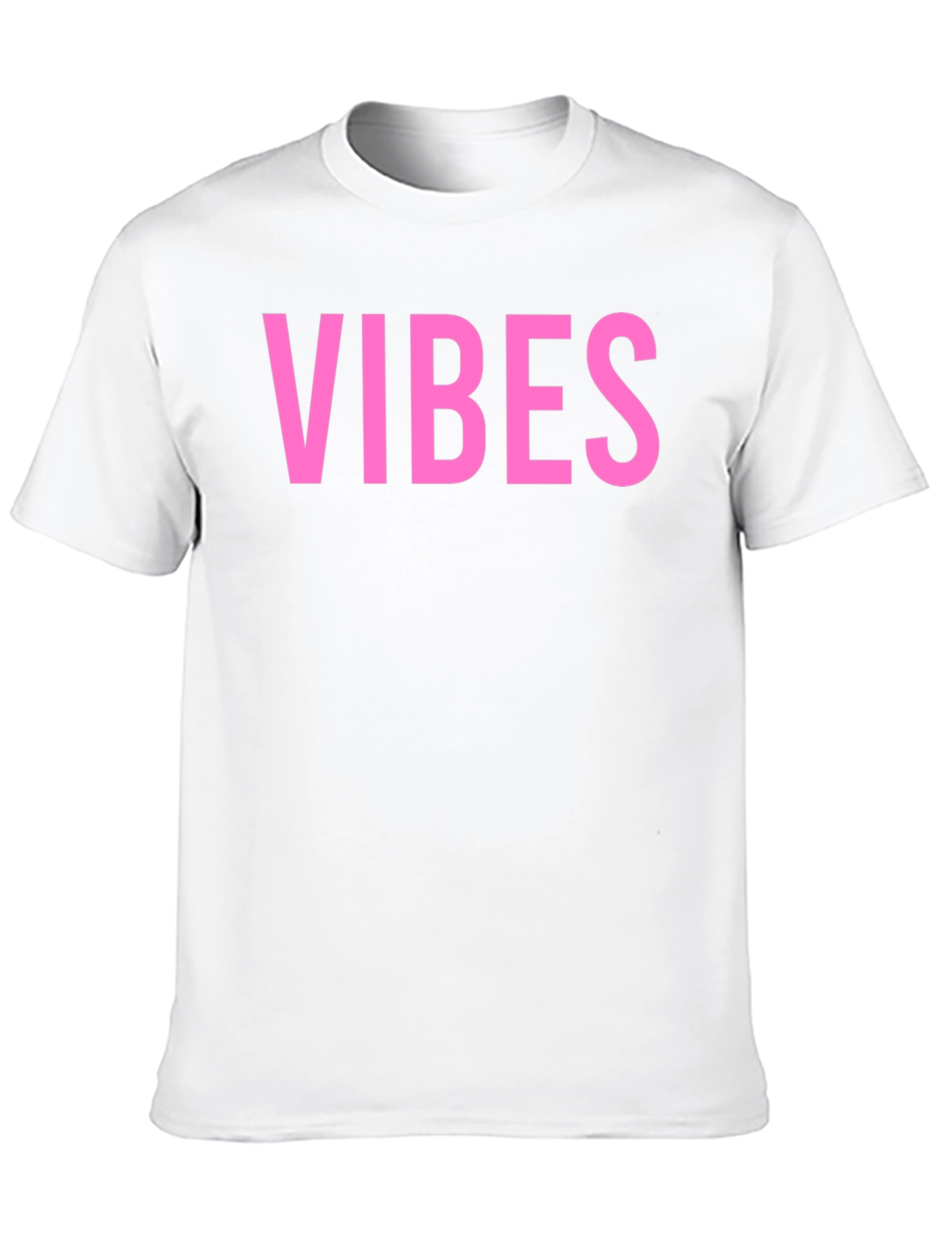 Vibes Pink Graphic Print Black T-Shirt