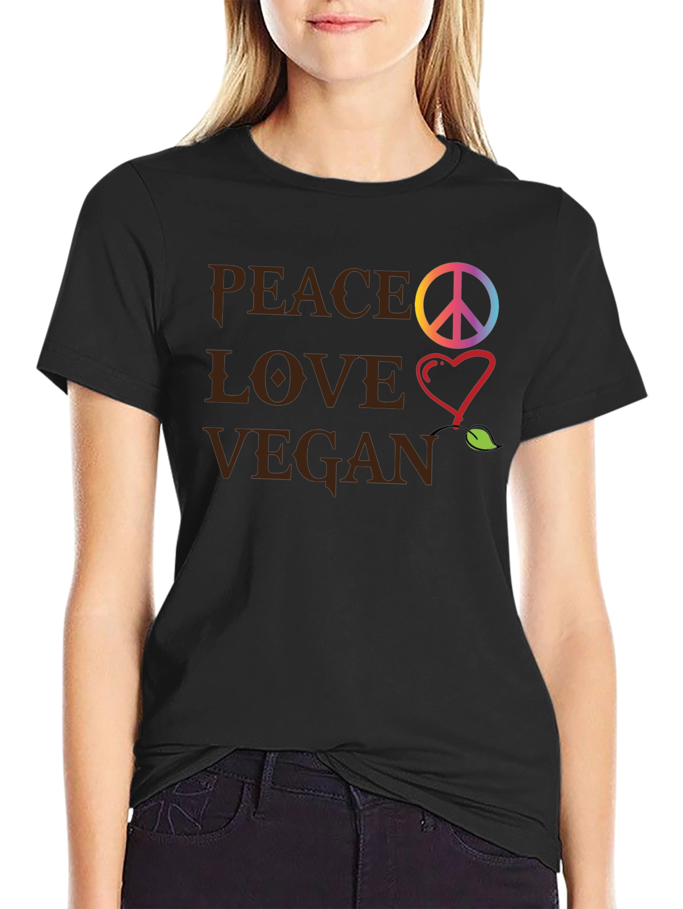 Peace Love Vegan Graphic T-Shirt
