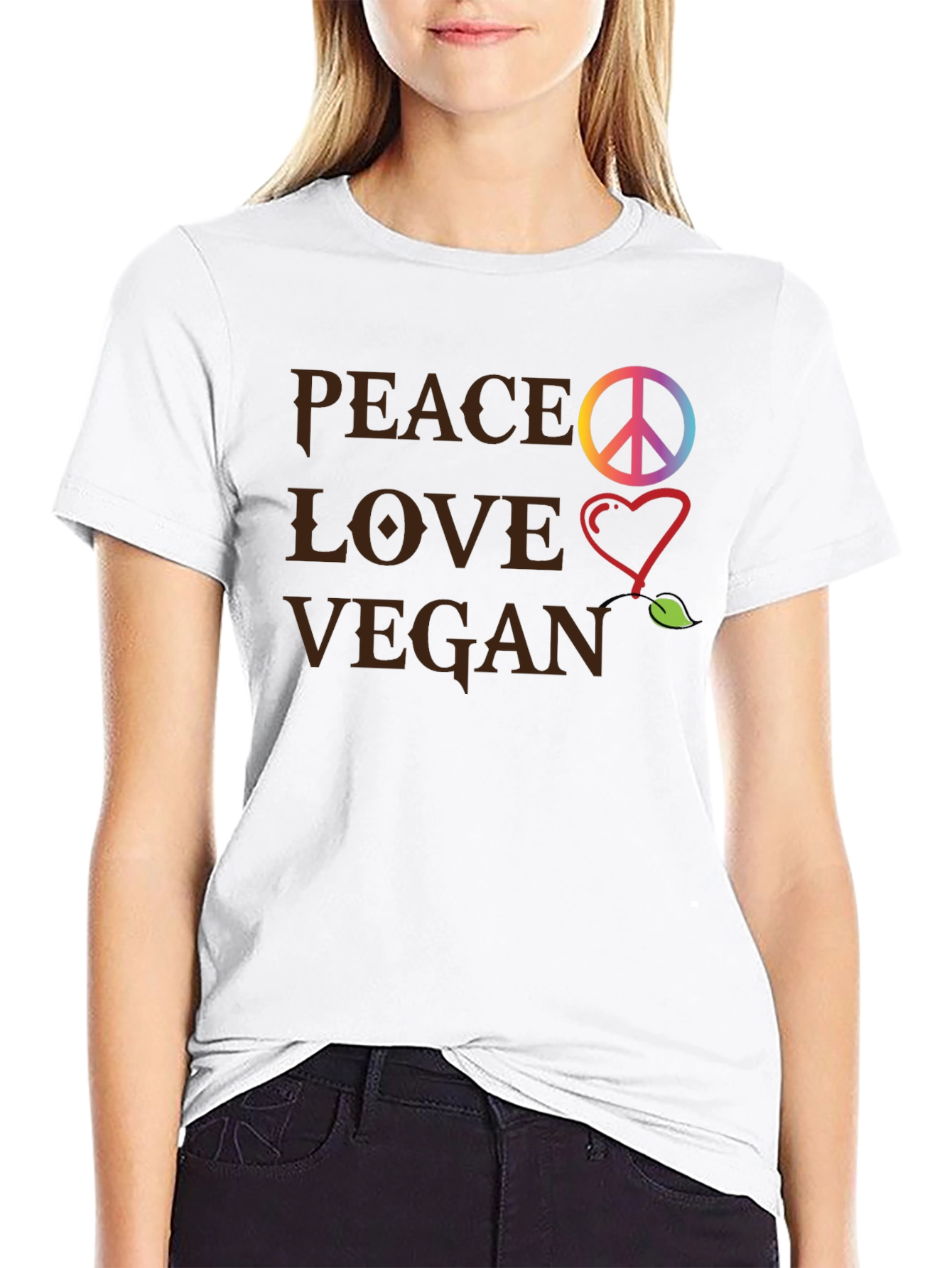 Peace Love Vegan Graphic T-Shirt