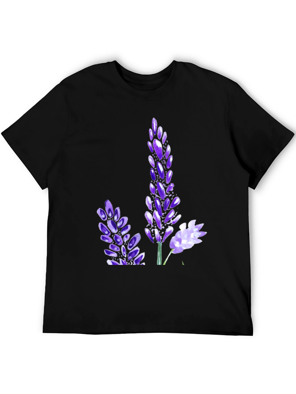 Black T-Shirt with Floral Print