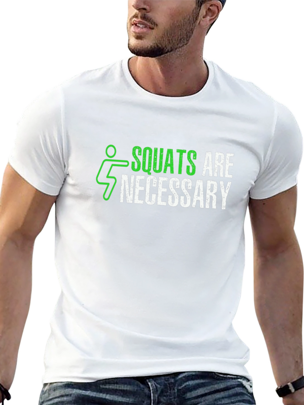 Squats are Necessary Mens Black Graphic T-Shirt