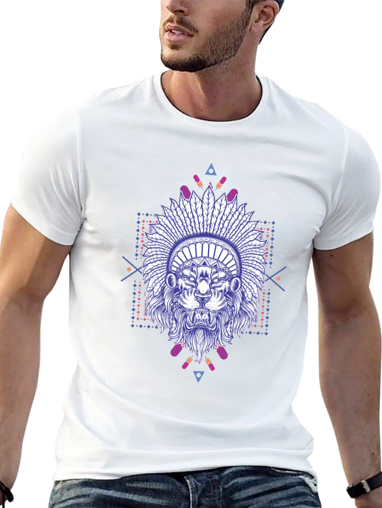 Lion Headdress Graphic Print Tee
