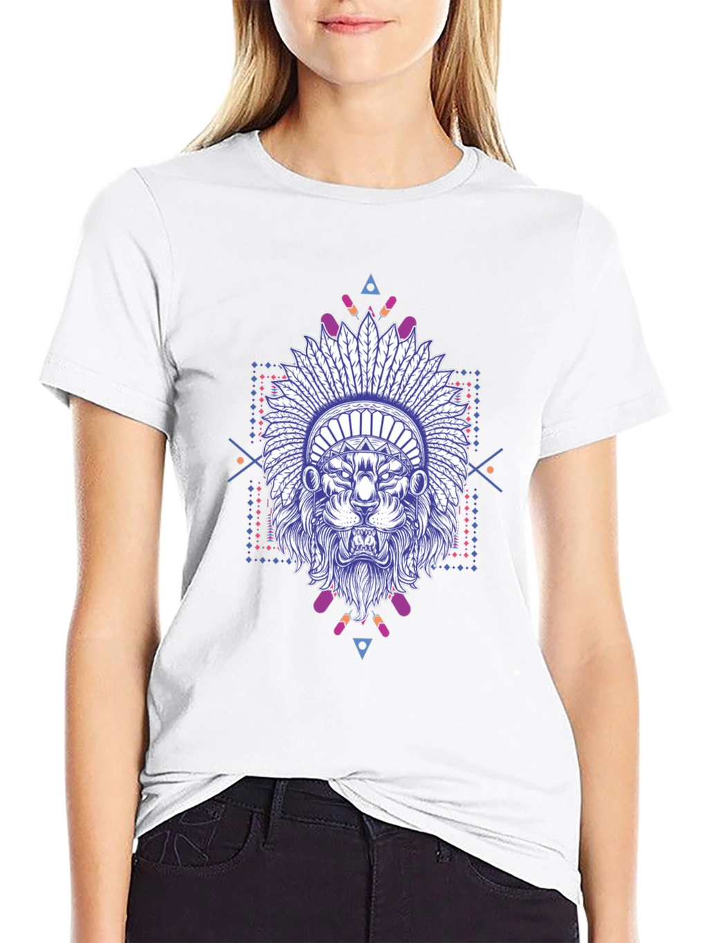 Lion Headdress Graphic Print Tee