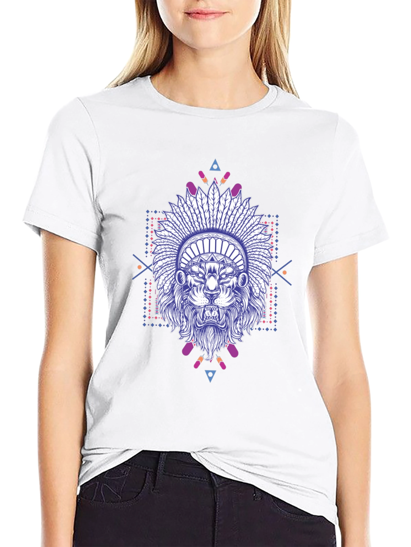 Lion Headdress Graphic Print Tee