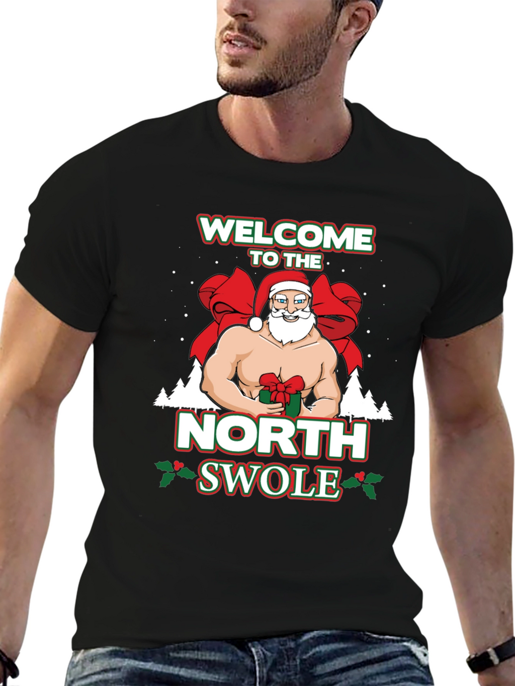 North Swole Santa T-Shirt - Black