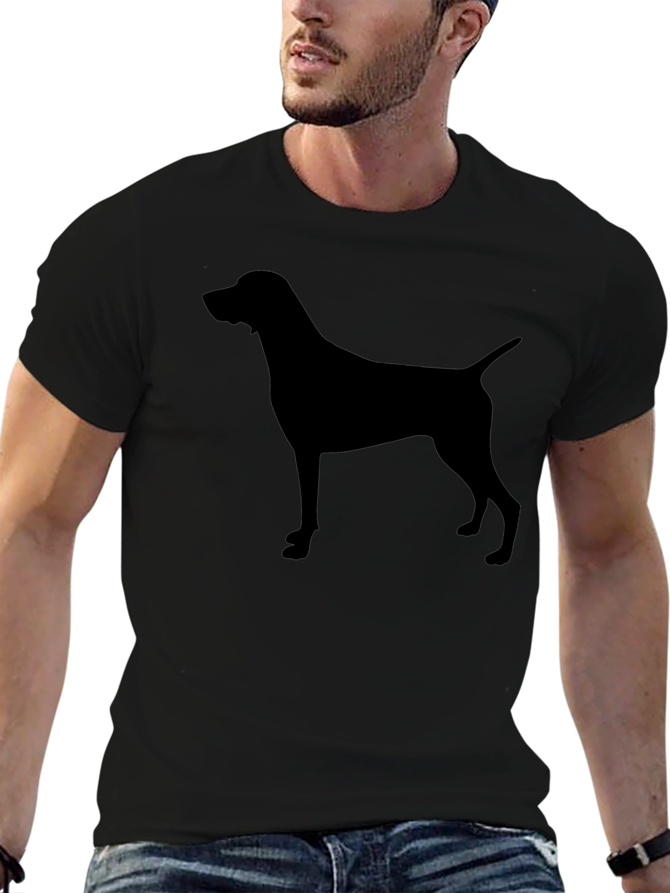 Mens Black Dog Silhouette T-Shirt