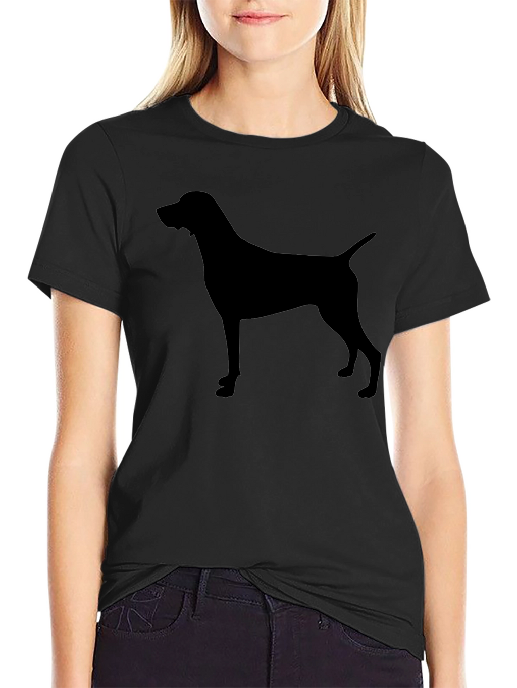 Mens Black Dog Silhouette T-Shirt