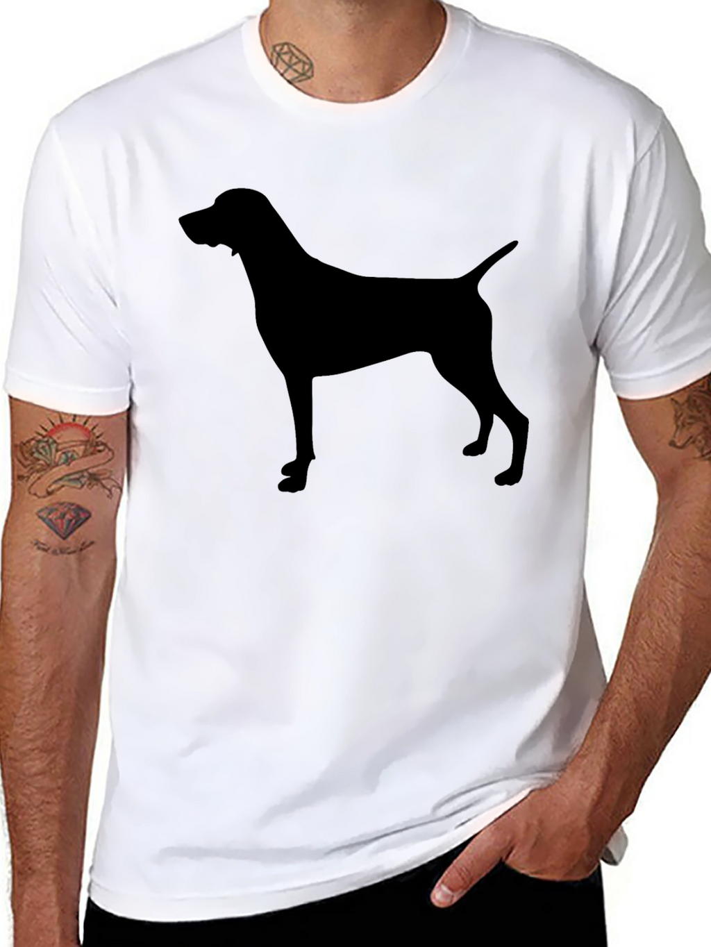 Mens Black Dog Silhouette T-Shirt