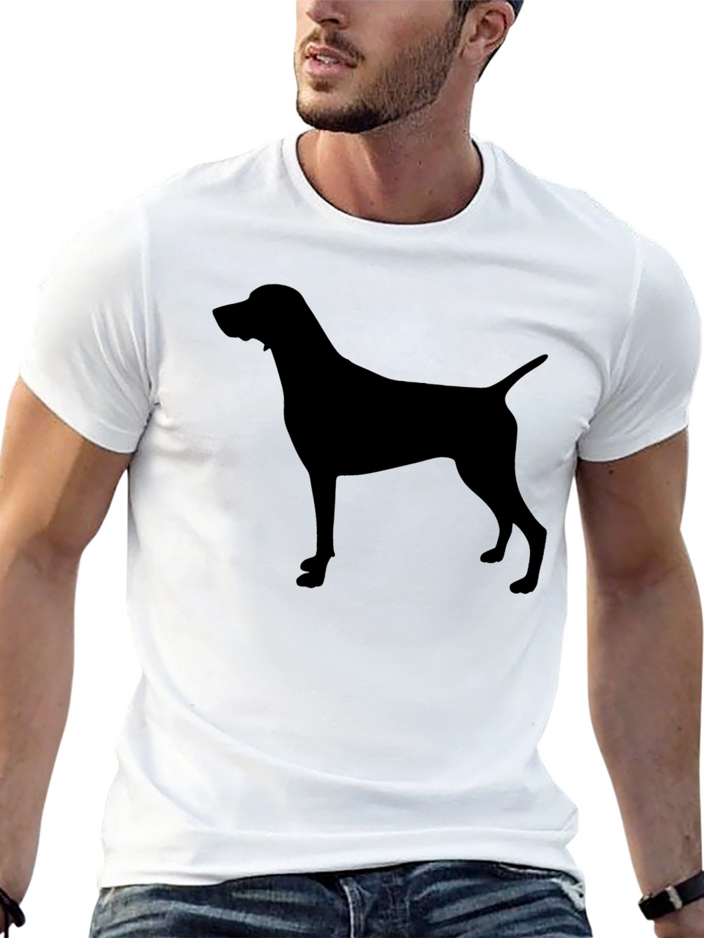 Mens Black Dog Silhouette T-Shirt