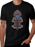 Zen Monkey Graphic Tee - Meditating Mandrill T-Shirt