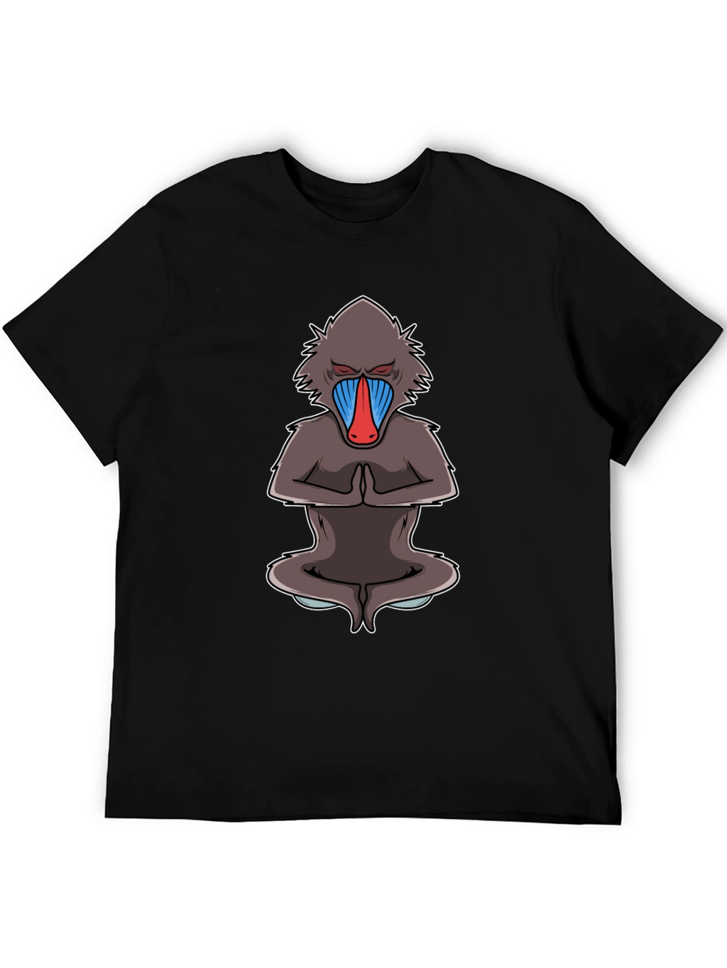Zen Monkey Graphic Tee - Meditating Mandrill T-Shirt