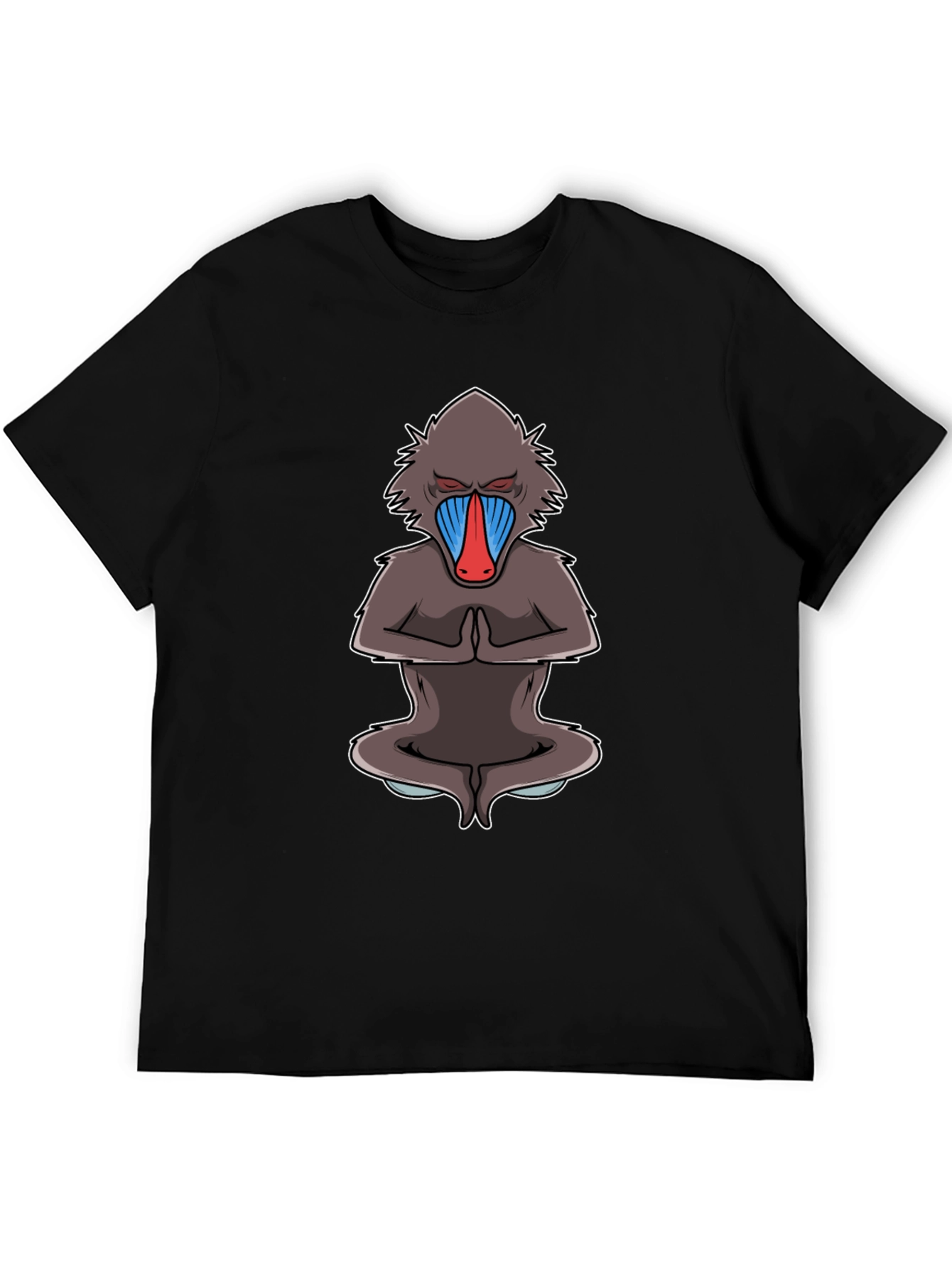 Zen Monkey Graphic Tee - Meditating Mandrill T-Shirt