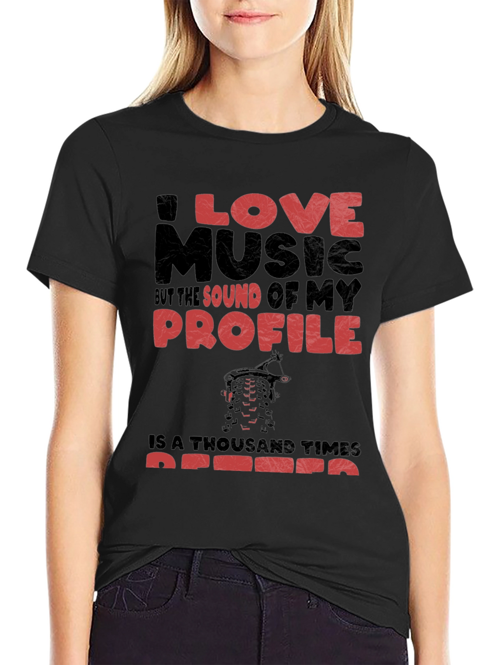 I Love Music Funny Mountain Biker T-Shirt