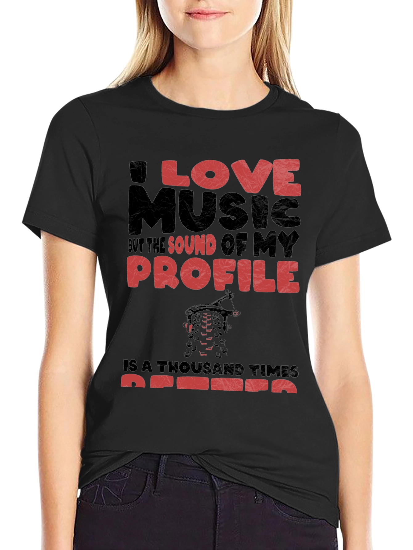 I Love Music Funny Mountain Biker T-Shirt