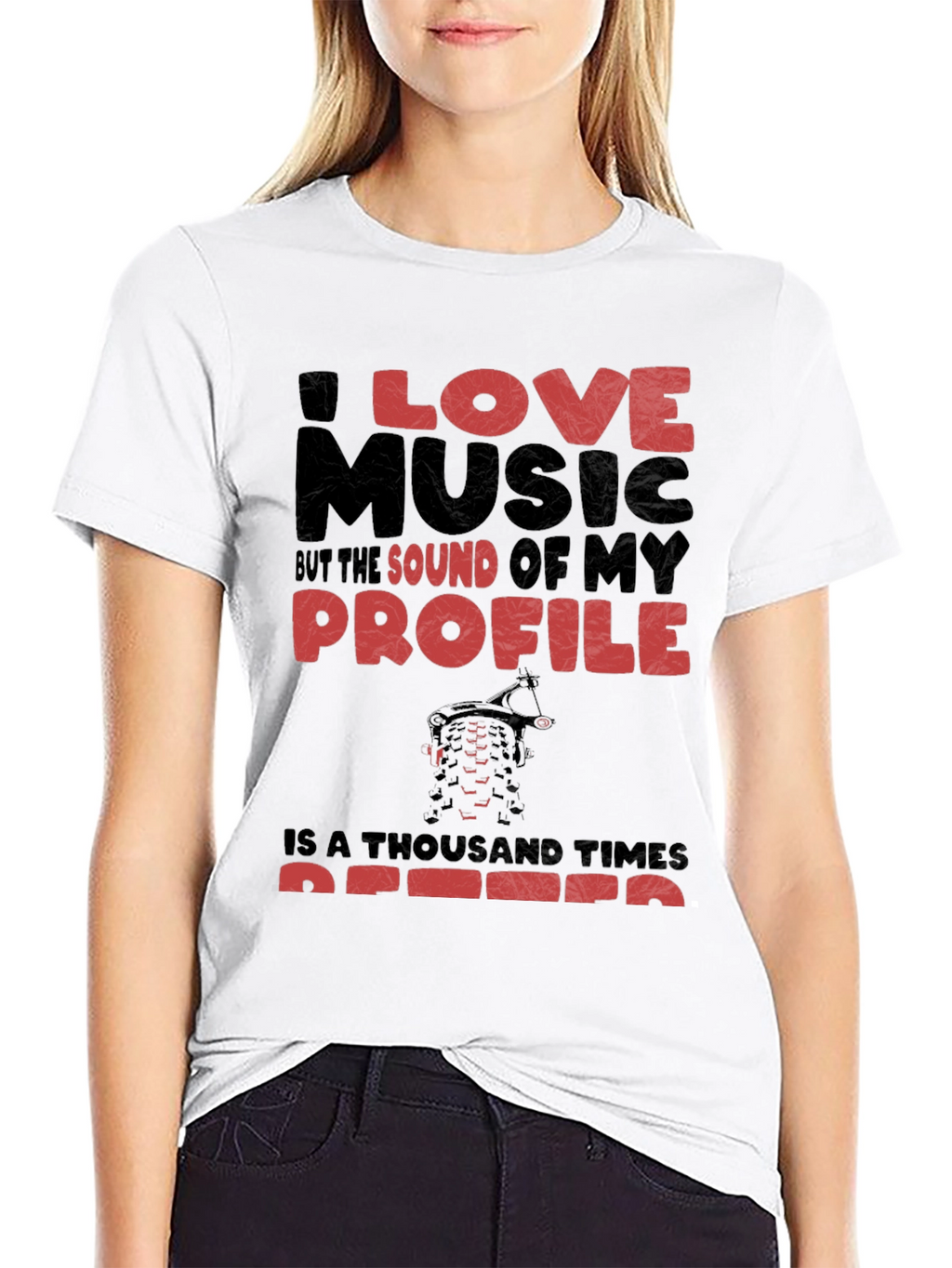 I Love Music Funny Mountain Biker T-Shirt