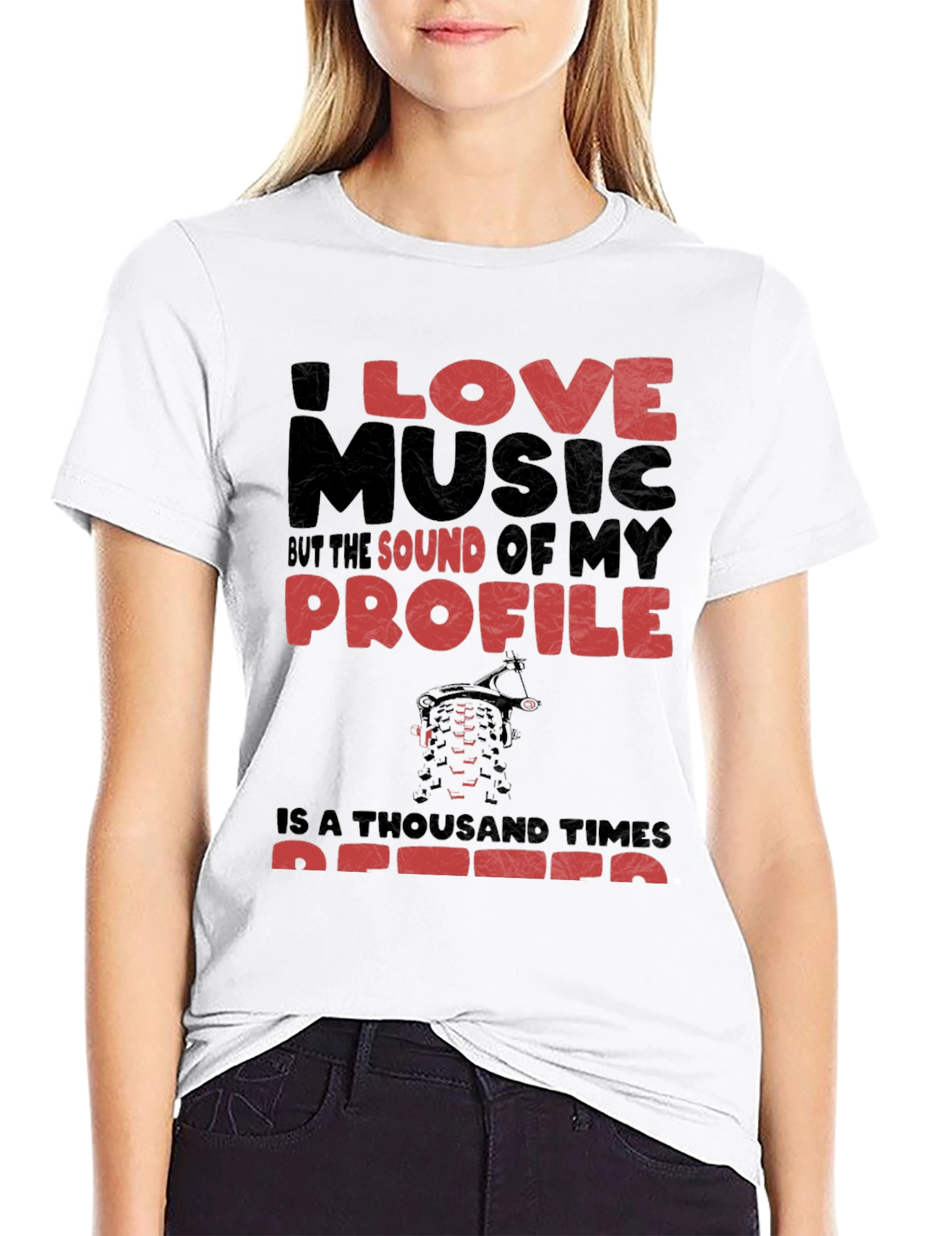 I Love Music Funny Mountain Biker T-Shirt